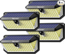 TECKNET 461 LED Solar Powered Outdoor Lights, 270° Angle & 3 Lighting Modes Motion Sensor Light Outdoor, Security Solar Lights Waterproof for Fence Front Door Yard Deck Garden Garage House - 4 Pack by GreenHaven Gardens