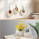 AARAINBOW Boho Wall Hanging Baskets for Kitchen Storage, Fruit Woven Wall Basket 9 Pcs, Hanging Vegetable and Onion Storage with 24 Hooks （White） by CozyNest Decor