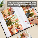 Photo Album 4x6 450 Photos with Writing Space,4 x 6 Photo Book Linen Cover with Front Window, 4x6 Picture Album, 450 Photos Photo Album Book for Wedding Kids Travel Family Baby Pictures (Black) by TinyTreasures Baby Boutique