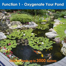 AquaMiracle Pond Aeration Kit Pond Air Pump Koi Pond Aerator for Pond up to 3000 Gallons Pond Deicer All-in-One Pond Aeration System with 4-Outlet Airline Tubing Air Stones Check Valves