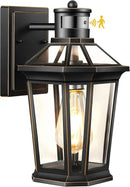 VIANIS Motion Sensor Outdoor Wall Lantern, Black Waterproof Dusk to Dawn LED Exterior Wall Sconce, Anti-Rust Aluminum Modern Outdoor Lights Fixtures Wall Mount for Porch, Entryway, Garage, Front Door by GreenHaven Gardens