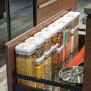 Felli Flip Tite Storage Container with Lid 4" Airtight Ring Seal Top, Stackable Acrylic Canister Jar Set for Kitchen Pantry Organizer, Food Spice Pasta Cereal Snack, Gifts for Women (5pk, Variety) by TinyTreasures Baby Boutique