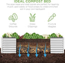 Best Choice Products 8x4x2ft Outdoor Metal Raised Garden Bed, Deep Root Planter Box for Vegetables, Flowers, Herbs, and Succulents w/ 478 Gallon Capacity - White by GreenHaven Gardens