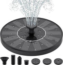 Solar Fountains,Solar Water Fountain,Solar Powered Bird Bath Fountain with 6 Nozzles - Free Standing Floating Solar Water Fountain for Bird Bath, Garden, Pond, Pool (Black-1.4W) by GreenHaven Gardens