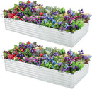 2 Pack 8x4x1FT Galvanized Raised Garden Beds Kit Outdoor Metal Gardening Planter Box for Vegetable Elevated Flower Herbs,Silver by GreenHaven Gardens