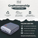 Gold Case Throw Blanket for Bed – 100% Recycled Turkish Cotton Bed Blanket – Decorative Throw Cotton Blankets for Living Room & Bedroom – Retro Navy Blue Woven Queen Blankets – 90x90 by CozyNest Decor