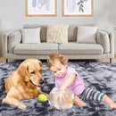 6x9 Area Rugs for Living Room, Fluffy Shaggy Bedroom Rug Indoor Carpet, Anti-Skid Soft High Pile Rug for Nursery, Kids Room, Bedside, Home Decoration, Tie-Dyed Dark Grey by TinyTreasures Baby Boutique