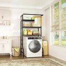 Ulif U11 Over Washer and Dryer Shelves, 3 Tiers Laundry Room Storage and Organizer Standing Shelf, Metal Freestanding Clothes Drying Rack, 33.9" W x 19.7" D x 77.6" H, Black by CozyNest Decor