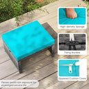 Tangkula 2 Pieces Patio PE Rattan Ottomans, Multipurpose Outdoor Footstool Footrest Additional Seating Side Table with Soft Zippered Cushions for Deck, Garden, and Yard (Turquoise) by CozyNest Decor