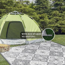 Pauwer Waterproof Outdoor Rug 9x12, Reversible Plastic Straw Patio Camping Rug, Indoor Outdoor RV Mat Carpet for Deck, Camper, Porch, Balcony, Backyard, Picnic, Clover Grey by GreenHaven Gardens