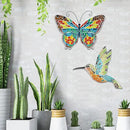Adroiteet 16 Inch Large Wall Decor, Set of 2 Butterfly Hummingbird Metal Wall Art, Bird Wall Sculpture Hanging Decorations, Perfect for Garden Yard Fence Home Kitchen Bedroom Outdoor Indoor by GreenHaven Gardens
