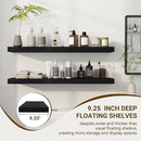 36 Inch Floating Shelves, 36"x9.25"x1.5" Inch Deep Floating Shelves for Wall, Wooden Shelves for Bathroom, Bedroom, Living Room, Black by CozyNest Decor