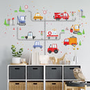 Car Wall Decals by Lipastick - Peel and Stick Transport Road Trucks Stickers for Boys Room, Toddler Bedroom, Baby Nursery, Kids Playroom, Living Room- Removable Decor - M Size by TinyTreasures Baby Boutique
