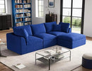 110" Cloud Sectional Couches for Living Room, Boneless L-Shape Couch with Ottoman, 3 Seater Modular Sectional Sofa, Blue by CozyNest Decor