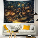 HVEST Fantasy Library Bookshelf Wall Tapestry Fairytale Tree Magic Bookshelf Tapestry Wall Hanging Retro Vintage Tapestries for Classroom Study Room Bedroom Living Room Dorm, 70.9L x 92.5W Inches by CozyNest Decor