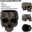 7lb Capacity Extra Large Halloween Skull Candy Dish - Deep Skull Head Halloween Candy Bowl Holder Artificial Resin Skulls Decor Indoor Outdoor Table Centerpieces Flower Pot Plant Office Pen Holder by CozyNest Decor