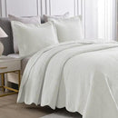 MarCielo 3-Piece 100% Cotton Oversized Bedspread Lightweight Quilt Coverlet Embroidery Farmhouse Bedding Set (TG Bright White, Oversized King (118"x106")) by CozyNest Decor