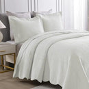 MarCielo 3-Piece 100% Cotton Oversized Bedspread Lightweight Quilt Coverlet Embroidery Farmhouse Bedding Set (TG Bright White, Oversized Queen (100"x106")) by CozyNest Decor