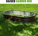 SnugNiture 6x3x1ft Raised Garden Bed Kit, Outdoor Oval Metal Garden Planter, Ground Planter Box for Gardening Vegetables Flowers, Brown by GreenHaven Gardens