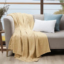 PHF Cooling Waffle Blanket Twin Size, Lightweight 60% Rayon Derived from Bamboo & 40% Cotton Breathable Blanket for Hot Sleepers, Soft and Luxury for Bed Couch and Sofa, 66"x90", Beige by CozyNest Decor