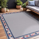 Beverly Rug Outdoor Rug 8x10 Modern Bordered Area Rugs for Indoor and Outdoor Patio Easy to Clean Non Shedding Living Room Porch Garden Washable Outside Carpet (8 x 10 Gray) by CozyNest Decor
