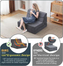 jela Foldable Sofa Bed Large Soft Foam Convertible Sleeper Chair Luxury Corduroy Fabric Fold Out Chair Bed Floor Couch with Back Support Floor Sofa for Living Room Bedroom (83"x33",Darkgrey) by CozyNest Decor