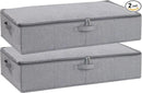 Underbed Storage Box, 23.6 x 11.8 x 5.9 Inch Clothes Organizer With Sturdy Structure and Reinforced Handles for Blanket, Sheets, Pillows, Towels, Shoes, Grey, 2 Pack by CozyNest Decor