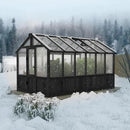 6x12 FT Greenhouse Kit for Outdoor, Thickened Polycarbonate Panel Wooden Walk-in Green House with Lockable Door and Adjustable Roof Vent, Backyard Garden, Black by GreenHaven Gardens