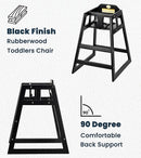 Alpine Wooden High Chairs for Babies and Toddlers with Safety Strap, Commercial Grade Restaurant High Chair, Durable Wood Space Saver Baby Feeding Chair, Ideal for Dining Spaces (2 Pack, Black) by TinyTreasures Baby Boutique