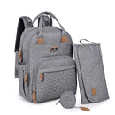 Dikaslon Diaper Bag Backpack with Portable Changing Pad, Pacifier Case and Stroller Straps, Large Unisex Baby Bags for Boys Girls, Multipurpose Travel Back Pack Moms Dads, Gray by TinyTreasures Baby Boutique