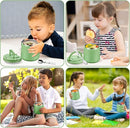 20oz Insulated Vacuum Food Jar with Buckle Lid,Soup Thermo for Hot Food Kids,Wide Mouth Leakproof Stainless Steel Lunch Container with Spoon-Green by TinyTreasures Baby Boutique