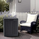 28 Gallon Double-Wall Resin Deck Box - Lockable Waterproof Outdoor Storage Box, 151lbs Capacity & Doubles as Seating for Patio Furniture - Garden Tools, Pool Accessories (Black) by CozyNest Decor