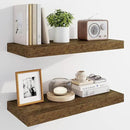 Marsmiles 24" Floating Shelves for Wall, Wooden Shelves with Invisible Brackets Set of 2, Rustic Farmhouse Wall Mounted Shelf for Kitchen Bathroom Living Room Study, Rustic Brown by CozyNest Decor