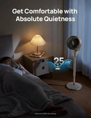 Dreo Fan for Bedroom, 80° Oscillating Standing Fan, 25dB Quiet, 80ft Pedestal Fans for Home Office, 90° Manual Vertical, 3 Speeds, Remote, 34-41" Adjustable Height, Air Circulator by CozyNest Decor