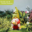 Solar Garden Gnome Lady Statues Outdoor Gnomes with Flowers Lights Porch Patio Lawn Yard Decoration - Ideal Christamas Gardening Birthday Gifts for Woman Mom