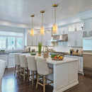 Alabaster Pendant Light Kitchen Island, H-9.5in Brass Pendant Light Fixtures with Natural Marble Shade, Adjustable Ceiling Pendant for Dining Room, Living Room, Bedroom & Bathroom by CozyNest Decor