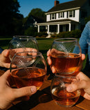 Baseball Round Whiskey Glasses | 10oz Whiskey Glass Set of 4 by The Wine Savant