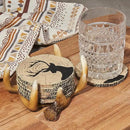 Deer Antlers Coaster Set of 6 – Handcrafted Deer Antler Decor and Man Cave Gifts for Men - 6 Full Size Deer Antlers Coasters for Man Cave Décor by CozyNest Decor