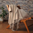 CUDDLE DREAMS Silk Throw Blanket with Hand-Knotted Fringe, Natural, Soft & Breathable (Taupe) by CozyNest Decor