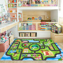 Car Rug,Kids Play Rug with Roads,Playroom Toy Car Rug, Car Track Rug City Map for Bedroom Classroom - (78.7X59 Inches) by TinyTreasures Baby Boutique