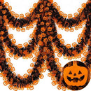 TURNMEON 2 Pack Halloween Garland Total 66 Ft Halloween Tinsel Garland with Black Orange Pumpkin Metallic Twist Black Tinsel Garlands Outdoor Halloweens Decorations Indoor for Home Mantle Door Tree by CozyNest Decor