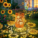 Sunflower Solar Lanterns Garden Decor, Birthday Gifts for Women Mom Grandma Metal Hanging Solar Lights Waterproof Outdoor Decoration LED Lanterns with Shepherd Hook for Outside Garden Yard Patio by GreenHaven Gardens
