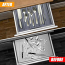 Kitchen Silverware Drawer Organizer and Storage Bamboo Wood Cooking Utensil Holder Cutlery Knife Jewelry Spice Rack Spoon Fork Multi Cabinet Organization Bathroom Counter Expandable Adjustable Tray by CozyNest Decor