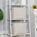 DULLEMELO 2-Pack Large Storage Baskets for Organizing 16"x12"x12" Canvas Fabric Storage Basket Bins With Leather Handles for Shelf Clothes Empty Gift Basket (Beige) by TinyTreasures Baby Boutique