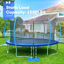Zupapa 1500LBS Weight Capacity No-Gap Design Kids Trampoline 16FT 15FT 14FT 12FT 10FT Outdoor Safety Enclosure Trampolines with Non-Slip Ladder for Children, Adults & Family Backyard Fun by TinyTreasures Baby Boutique