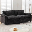 URRED Modular Sectional Sofa Comfy Cloud Couch, Modern Chenille Sofa Sleeper Deep Seat Couches with Ottoman/Pillows for Living Room (Black, 82.6'') by CozyNest Decor