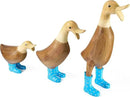 GUTE Duck Yard Decorations Yard Art Garden Puddle Ducks with Blue Spotted Wellies Boots, Set of 3 - Garden Decor Statues, Duck Figurine Statue - Waterproof Indoor & Outdoor Lawn Gnome Ornament by GreenHaven Gardens