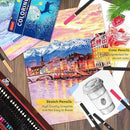 Art Supplies, iBayam 150-Pack Deluxe Wooden Art Set Crafts Drawing Painting Kit with 1 Coloring Book, 2 Sketch Pads, Creative Gift Box for Adults Artist Beginners Kids Girls Boys by TinyTreasures Baby Boutique