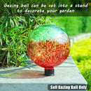 VCUTEKA Gazing Ball, Glass Gazing Balls Sphere for Garden Lawn Outdoor Ornament Yard Decorative, Red Swirl, 10" by CozyNest Decor