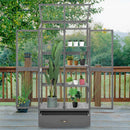 Macrout Cold Frame Greenhouse, Tall Wooden Greenhouse for Outdoor Indoor Use with Polycarbonate Panels, 3 Tier Garden Cold Frame with Drawer and Shelves, 0864 (Dark Grey) by GreenHaven Gardens